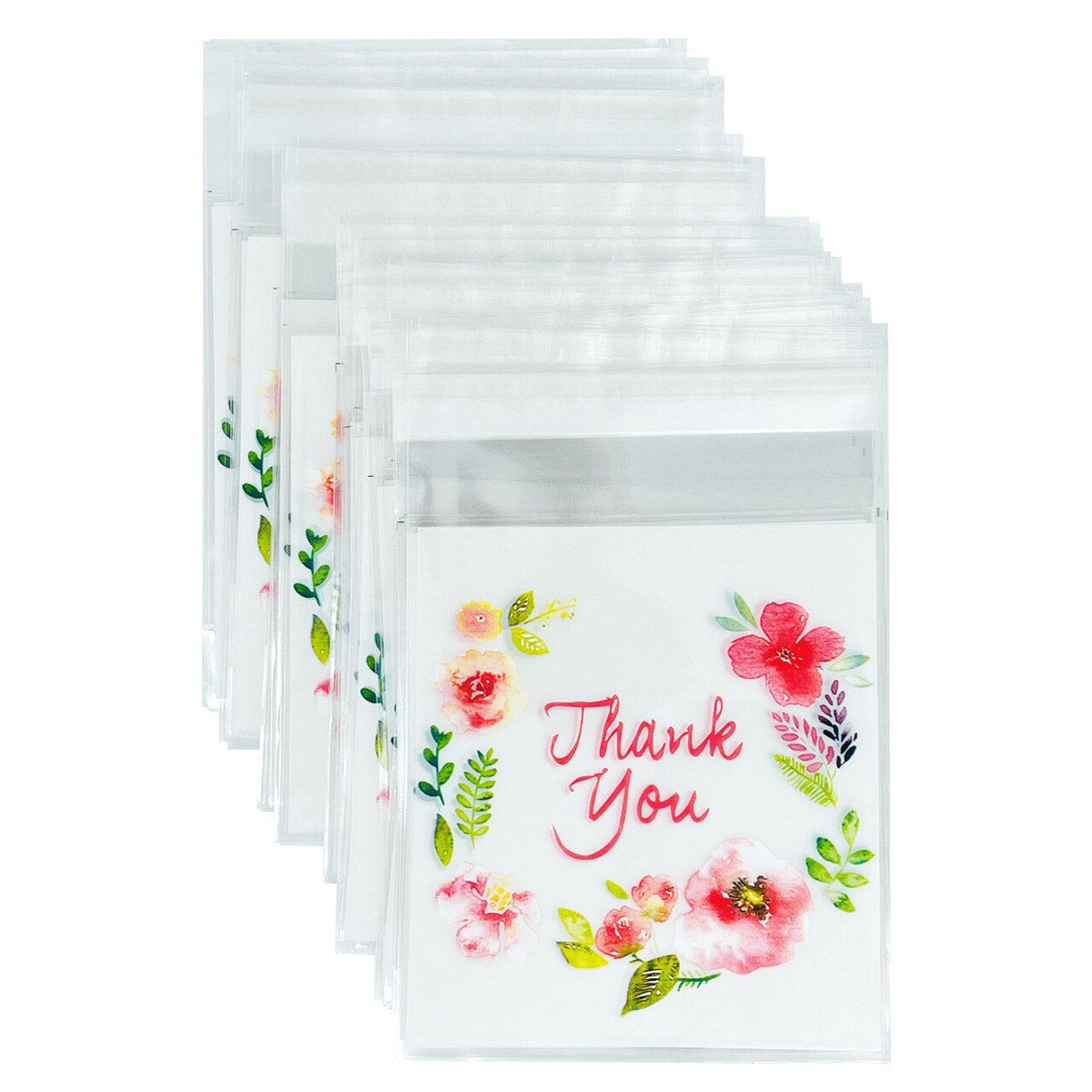 Wrapables Transparent Self-Adhesive 4" x 4" Candy and Cookie Bags, Favor Treat Bags for Parties and Wedding (200pcs)